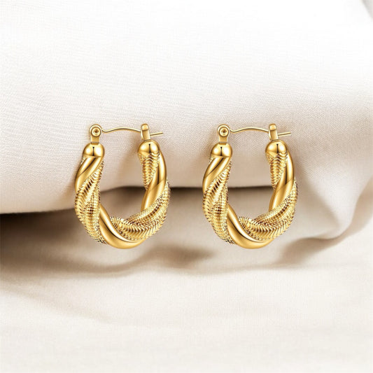 Golden Twist Hoops